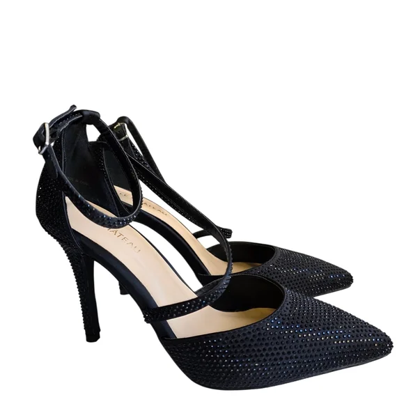 Le Chateau Collections Black Rhinestone Heels - Picture 1 of 6